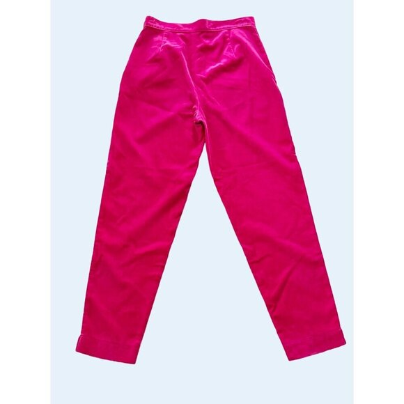 Vintage UNITED COLORS of BENETTON Pink Velvet High Waisted Pants Sz 26 - Picture 5 of 7